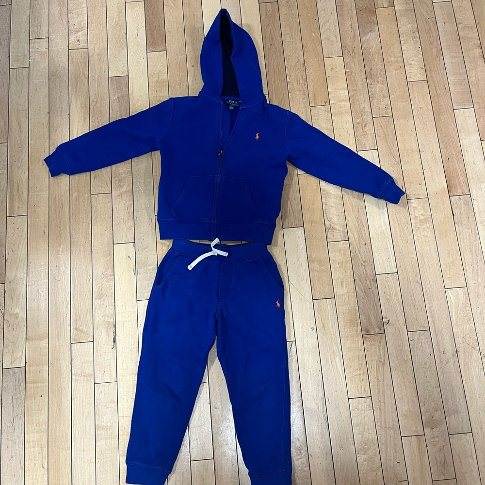 Royal blue boys polo set